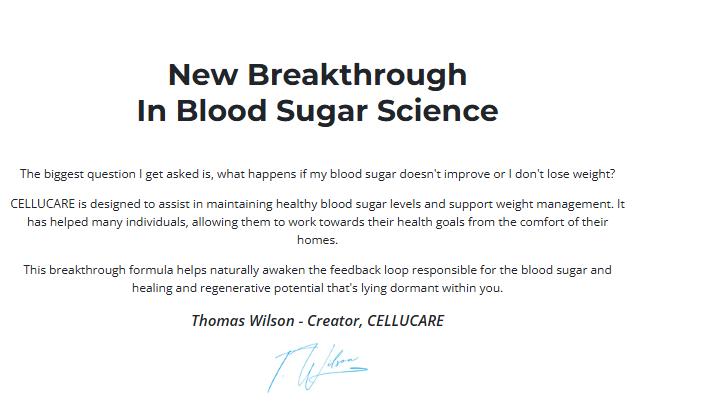 Cellucare Blood Sugar Support